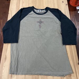 Y2K Jesus Cross 3/4 Raglan Shirt ALSM Abundant Life Student Ministry Large